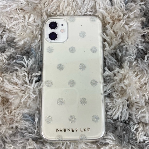 Dabney Lee Accessories - Dabney Lee Clear Silver Polka Dot iPhone 11 / iPhone XR Phone Case